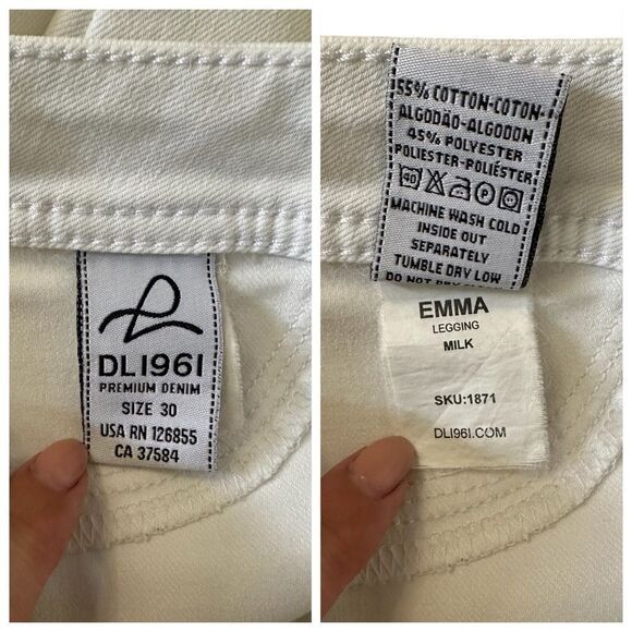 DL1961 Emma Legging Jeans in Milk White Size 30 x 28 - Picture 15 of 15